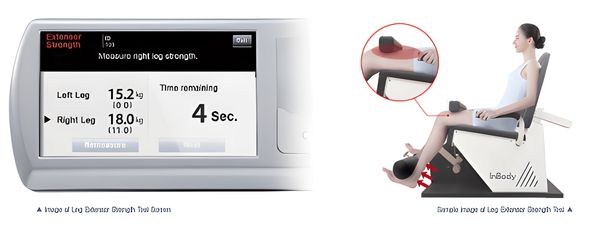 Leg Extensor Strength Test screen